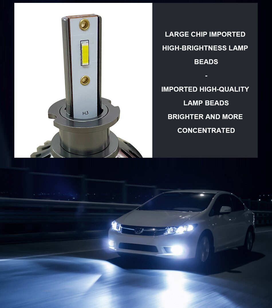 BAISHIDE Car Lights H4 LED H7 20000LM H11 LED Lamp for Car Headlight Bulbs H1 H8 H9 9005 9006 HB3 HB4 Turbo H7 LED Bulbs 12V 24V
