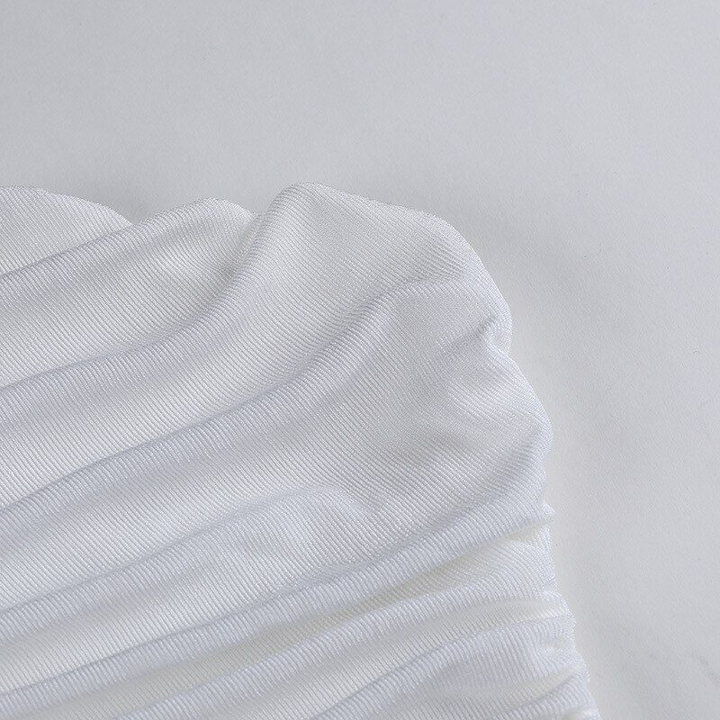 One Shoulder Crop Top Women Sexy Sleeveless Ruched Tank Top Summer White Black Blue Orange Plain Short Tanks Camis