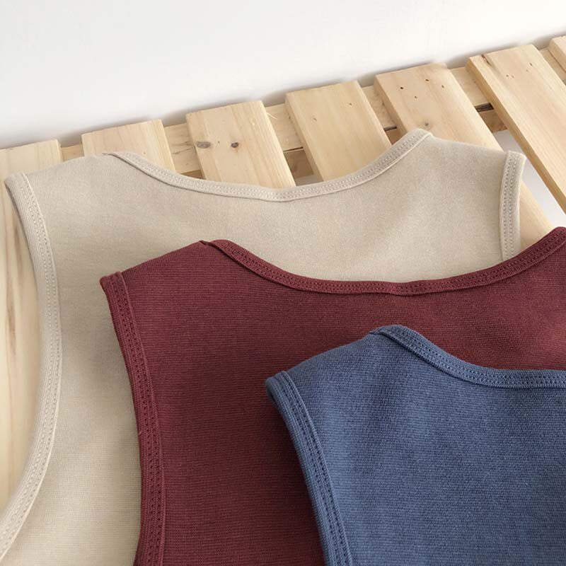 Summer new ladies retro crop top high waist slimming stretch slim short sleeveless bottoming top M30709