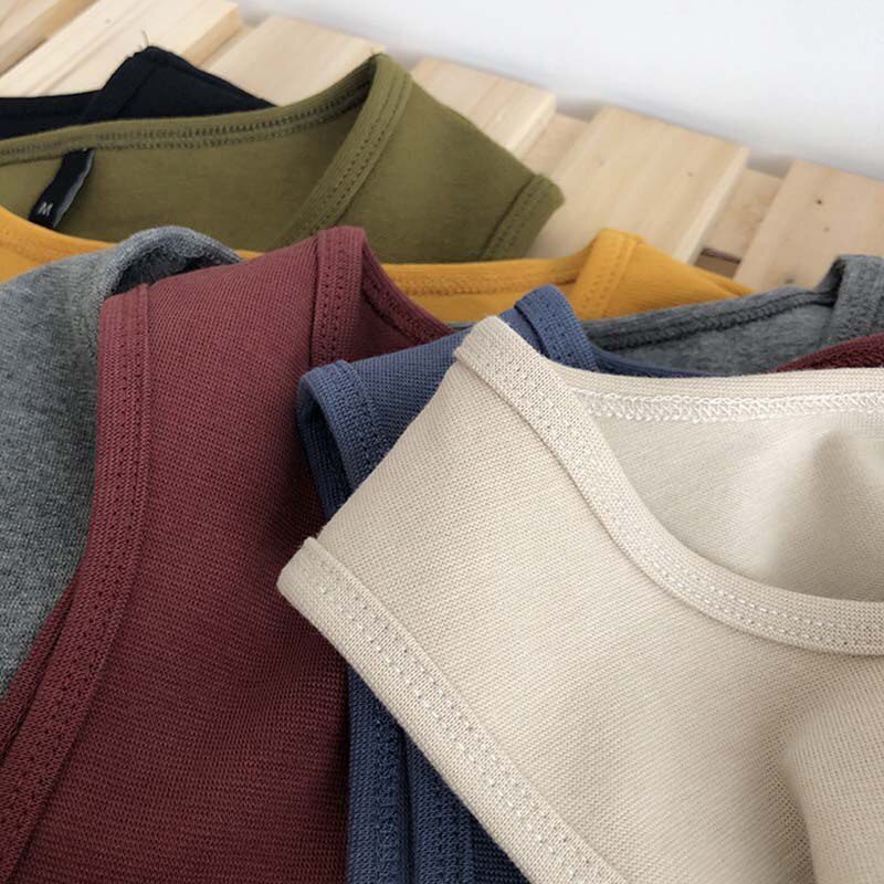 Summer new ladies retro crop top high waist slimming stretch slim short sleeveless bottoming top M30709