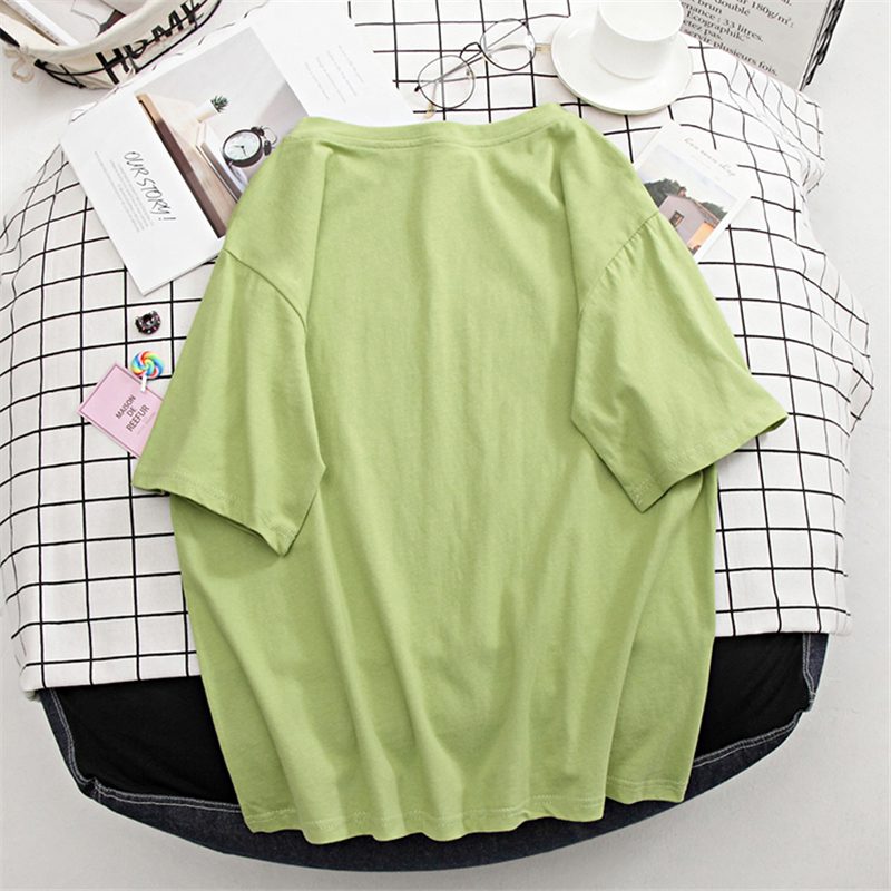 Hirsionsan Basic Cotton T Shirt Women Summer New Oversized Solid Tees 7 Color Casual Loose Tshirt Korean O Neck Female Tops