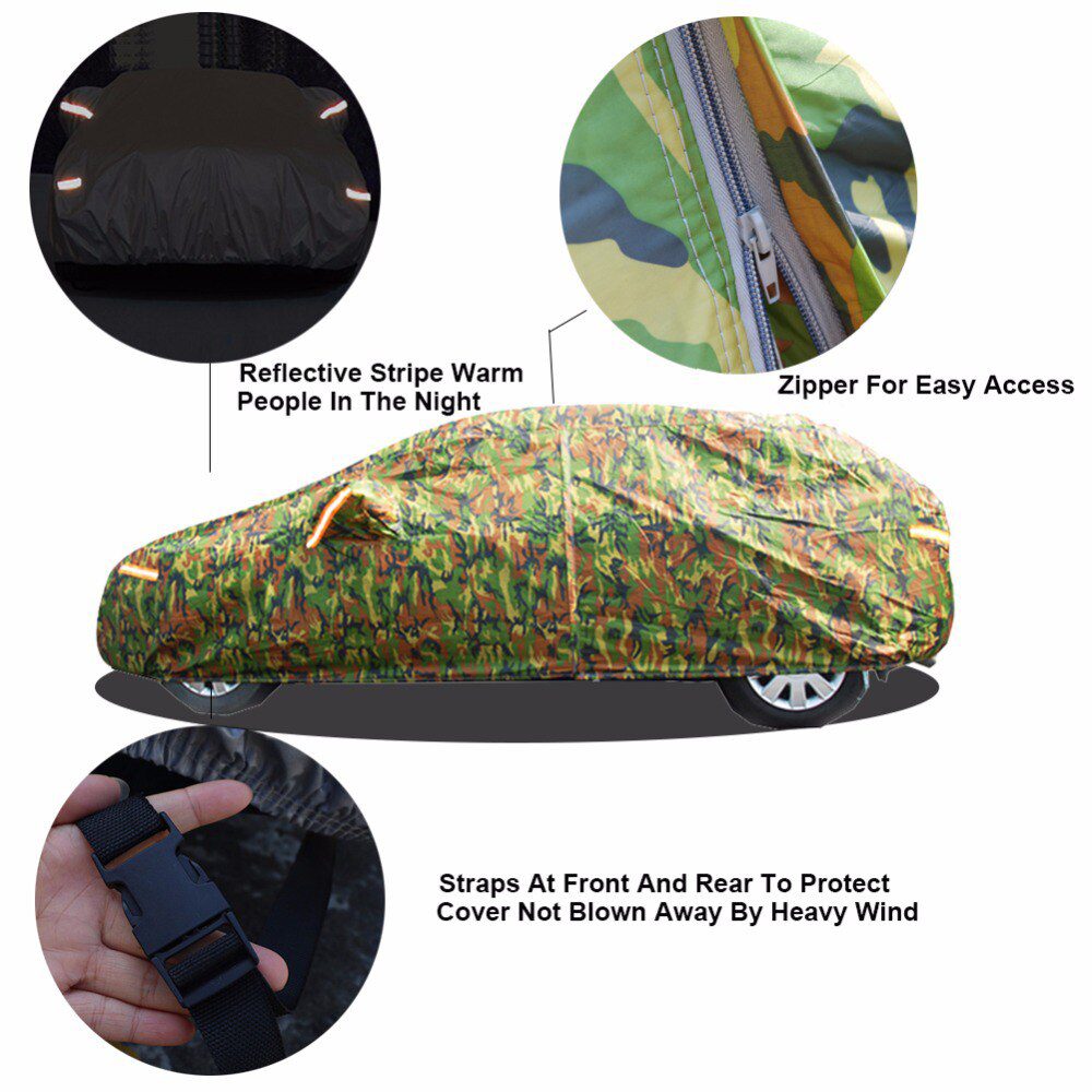 Kayme waterproof camouflage car covers outdoor sun protection cover for car reflector dust rain snow protective suv sedan full