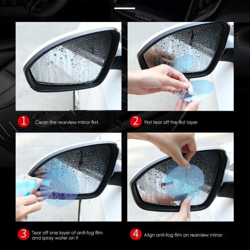 2/4pcs Car Rain Rearview Mirror Films Waterproof Anti-Fog Car Mirror Rain Cover Anti-rain Car Window Rain Protector Glass Film