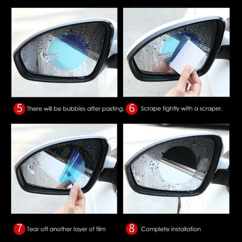 2/4pcs Car Rain Rearview Mirror Films Waterproof Anti-Fog Car Mirror Rain Cover Anti-rain Car Window Rain Protector Glass Film
