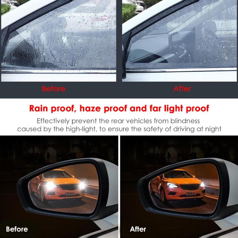 2/4pcs Car Rain Rearview Mirror Films Waterproof Anti-Fog Car Mirror Rain Cover Anti-rain Car Window Rain Protector Glass Film