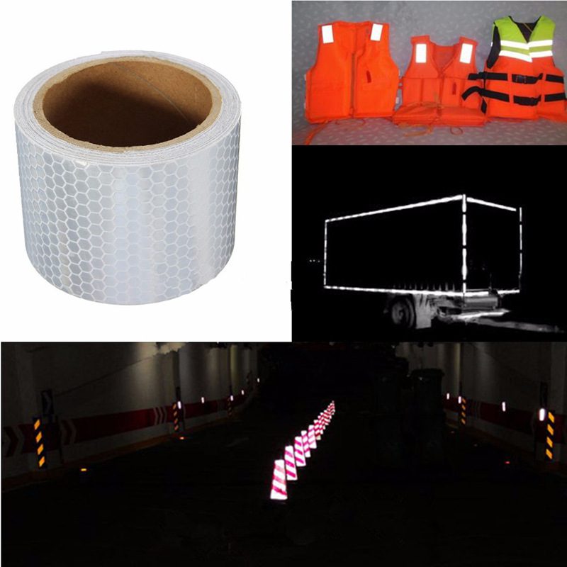 5cm*100cm Car Reflective Tape Safety Warning Car Decoration Sticker Reflector Protective Tape Strip Film Auto Motorcycle Sticker