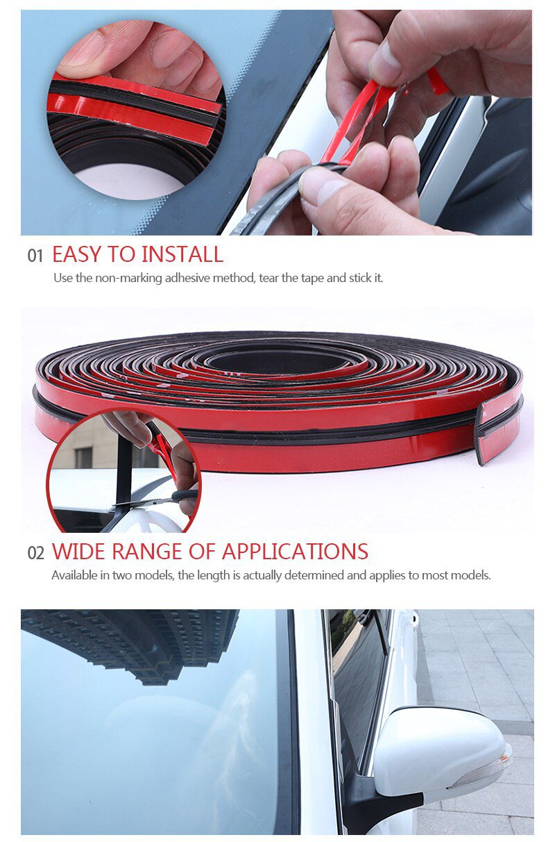Car Rubber Seal Strips Auto Seal Protector Sticker Window Edge Windshield Roof Rubber Sealing Strip Noise Insulation Accessories Car Rubber Seal Strips Auto Seal Protector Sticker Window Edge Windshield Roof Rubber Sealing Strip Noise Insulation Accessories