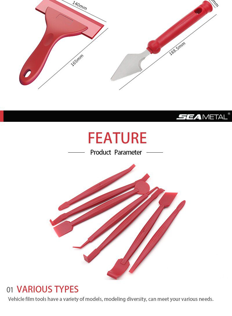 7/13pcs Car Vinyl Film Wrapping Tools Car Sticker Film Scraper Kit Auto Felt Squeegee Scraper Set Knife Decal Plaste Accessories