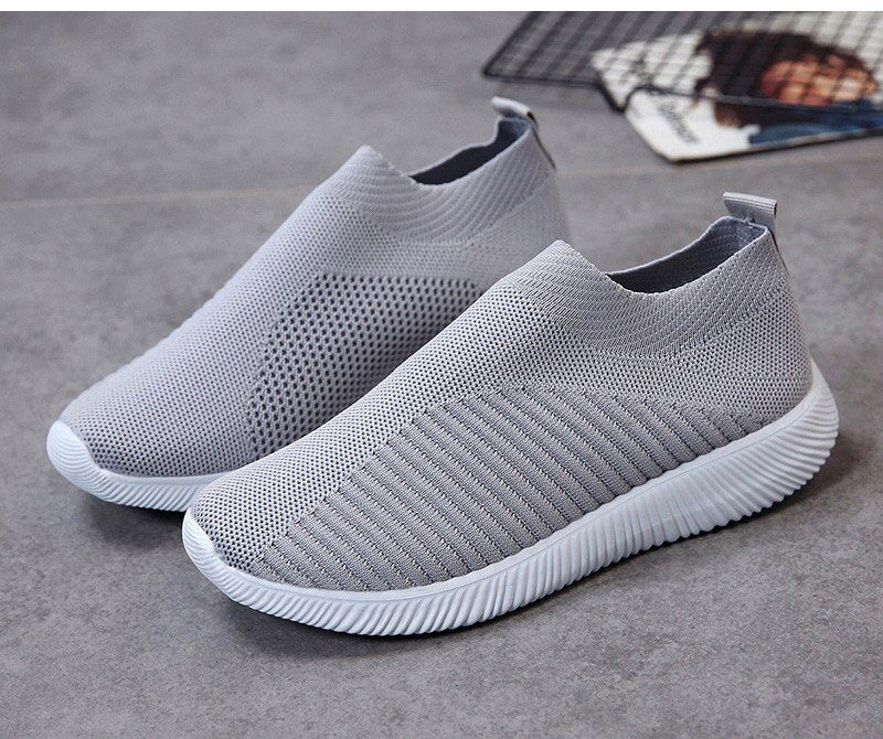 Women Shoes Knitting Sock Sneakers Women Spring Summer Slip On Flat Shoes Women Plus Size Loafers Flats Walking krasovki Famela