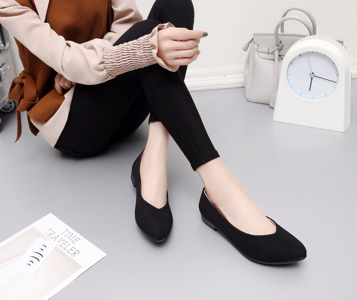 Women Flats Ballet Shoes Women Flats Office Work Shoes Oversize Boat Shoes Cloth Sweet Loafers Women's Pregnant Flats Shoes