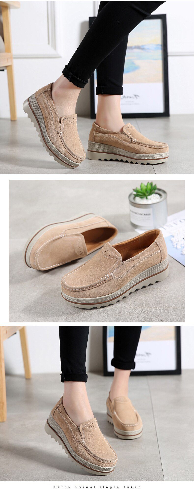 2020 Spring Women Shoes Platform Flats Sneakers Women Suede Leather Women Casual Shoes Slip On Flats Heels Creepers Moccasins 2020 Spring Women Shoes Platform Flats Sneakers Women Suede Leather Women Casual Shoes Slip On Flats Heels Creepers Moccasins