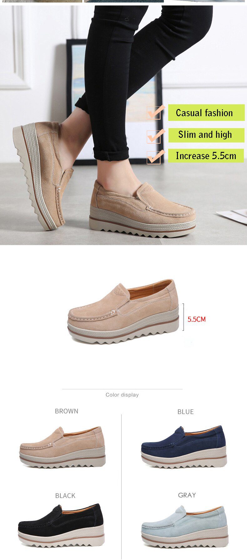 2020 Spring Women Shoes Platform Flats Sneakers Women Suede Leather Women Casual Shoes Slip On Flats Heels Creepers Moccasins 2020 Spring Women Shoes Platform Flats Sneakers Women Suede Leather Women Casual Shoes Slip On Flats Heels Creepers Moccasins