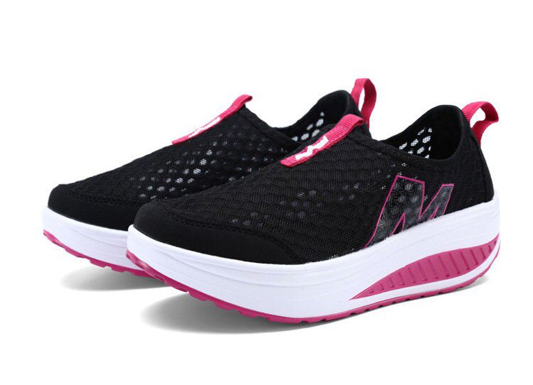 Spring Summer Shoes Woman Breathable Breathable Mesh Flat Platform Women Shoes Slip On Women's Loafers Swing Wedges Ladies Shoe