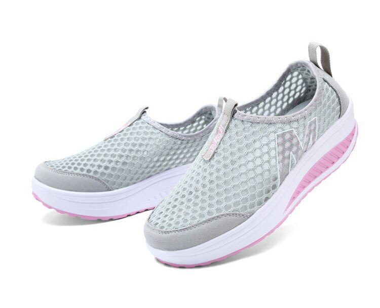 Spring Summer Shoes Woman Breathable Breathable Mesh Flat Platform Women Shoes Slip On Women's Loafers Swing Wedges Ladies Shoe