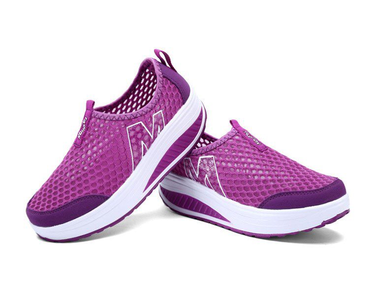 Spring Summer Shoes Woman Breathable Breathable Mesh Flat Platform Women Shoes Slip On Women's Loafers Swing Wedges Ladies Shoe