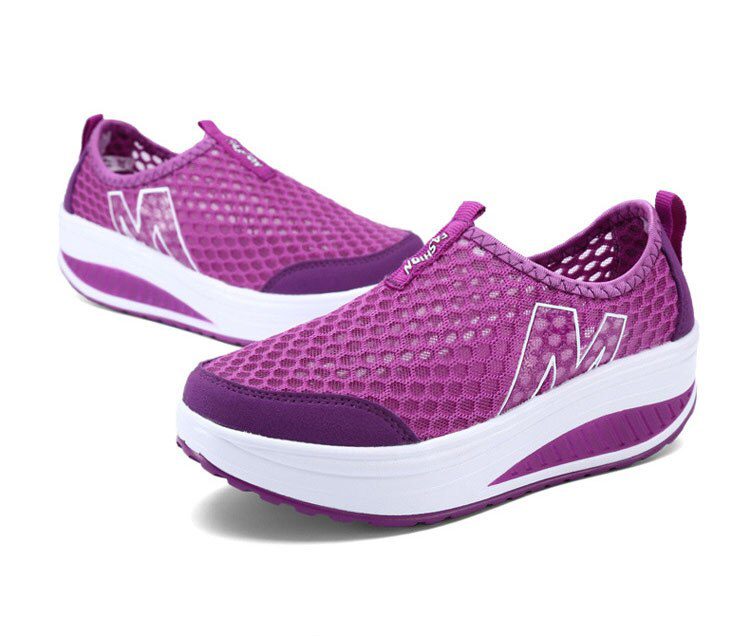 Spring Summer Shoes Woman Breathable Breathable Mesh Flat Platform Women Shoes Slip On Women's Loafers Swing Wedges Ladies Shoe