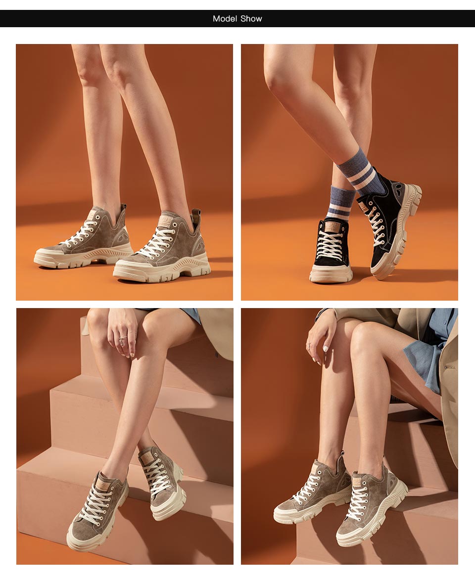 BeauToday Casual Sneakers Women Suede Leather Round Toe Lace-Free High Top Ladies Retro fashion Flat Shoes Handmade 29575