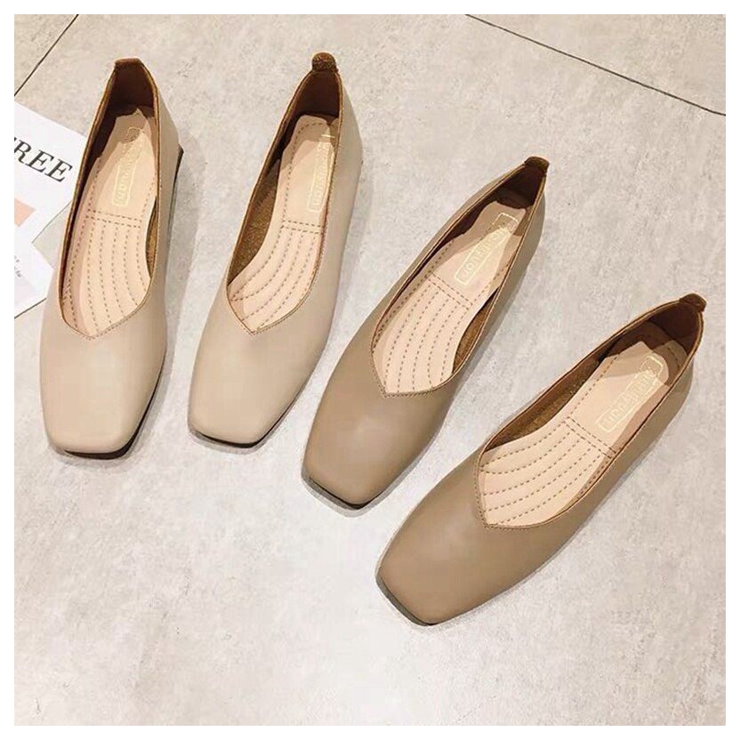 New Spring Flats Shoes Women Wooden Low Heel Ballet Square Toe Shallow Brand Shoe Slip On Loafer zapatos de mujer big size 35-41 New Spring Flats Shoes Women Wooden Low Heel Ballet Square Toe Shallow Brand Shoe Slip On Loafer zapatos de mujer big size 35-41