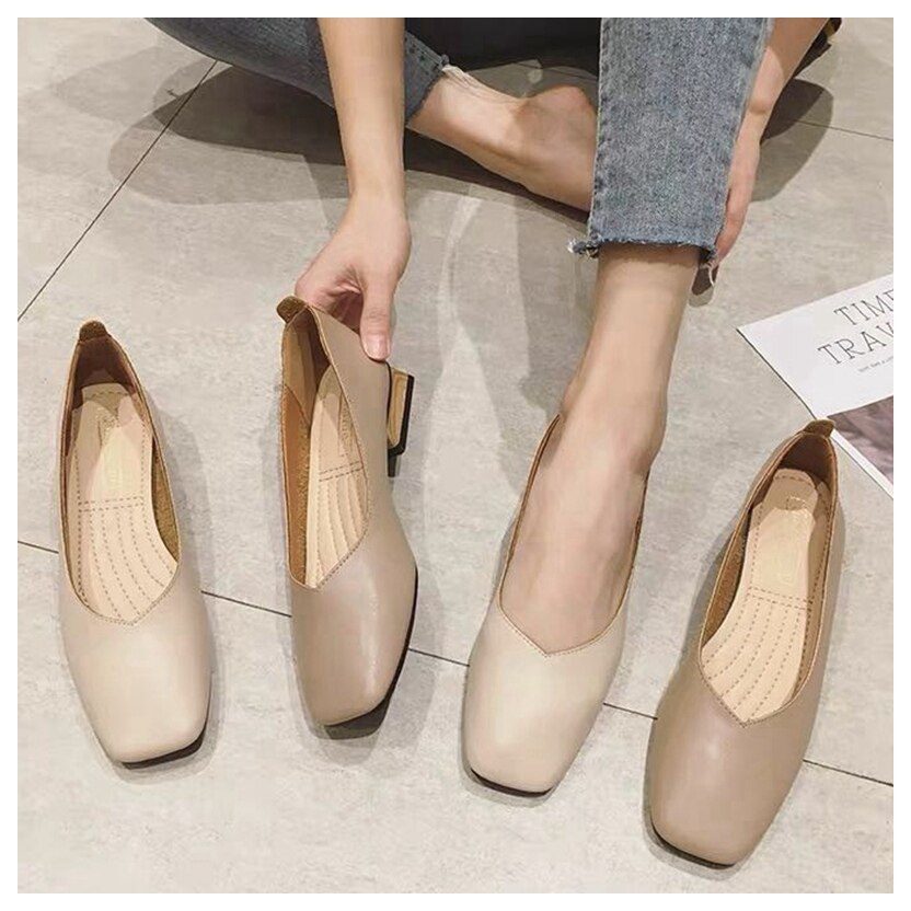 New Spring Flats Shoes Women Wooden Low Heel Ballet Square Toe Shallow Brand Shoe Slip On Loafer zapatos de mujer big size 35-41 New Spring Flats Shoes Women Wooden Low Heel Ballet Square Toe Shallow Brand Shoe Slip On Loafer zapatos de mujer big size 35-41