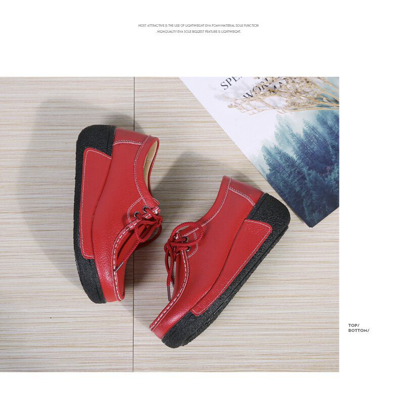 Women Flats Comfortable Loafers Shoes Woman Breathable Leather Lace-up Sneakers Women Fashion Black Soft Casual Shoes Female