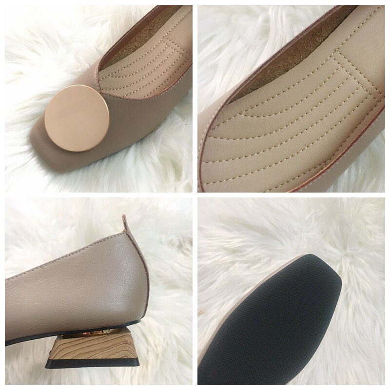 DONLEE QUEEN Women Flats Shoes Low Wooden Heel Ballet Square Toe Shallow Buckle Brand Shoes Slip On Loafer Big Size 35- 41 Mujer DONLEE QUEEN Women Flats Shoes Low Wooden Heel Ballet Square Toe Shallow Buckle Brand Shoes Slip On Loafer Big Size 35- 41 Mujer