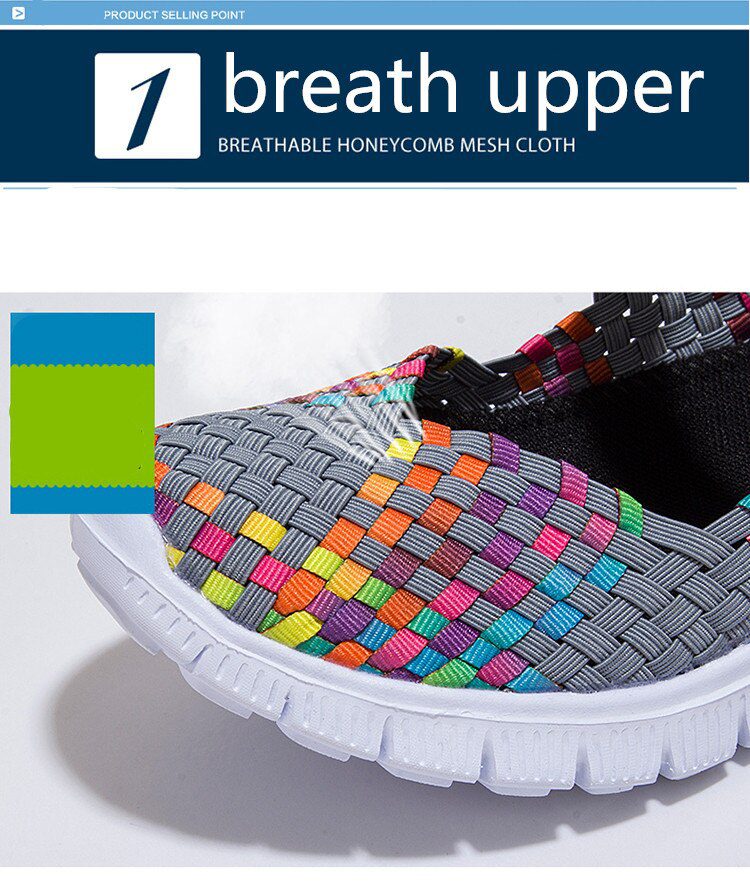 Women Shoes Lady Summer Slip On Flats Sneakers Breathable Lightweight Women Flat Shoes Manual Woven Shallow Women Casual Shoes