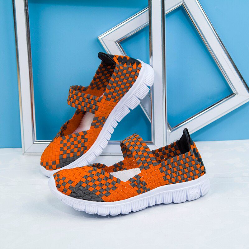 Women Shoes Lady Summer Slip On Flats Sneakers Breathable Lightweight Women Flat Shoes Manual Woven Shallow Women Casual Shoes