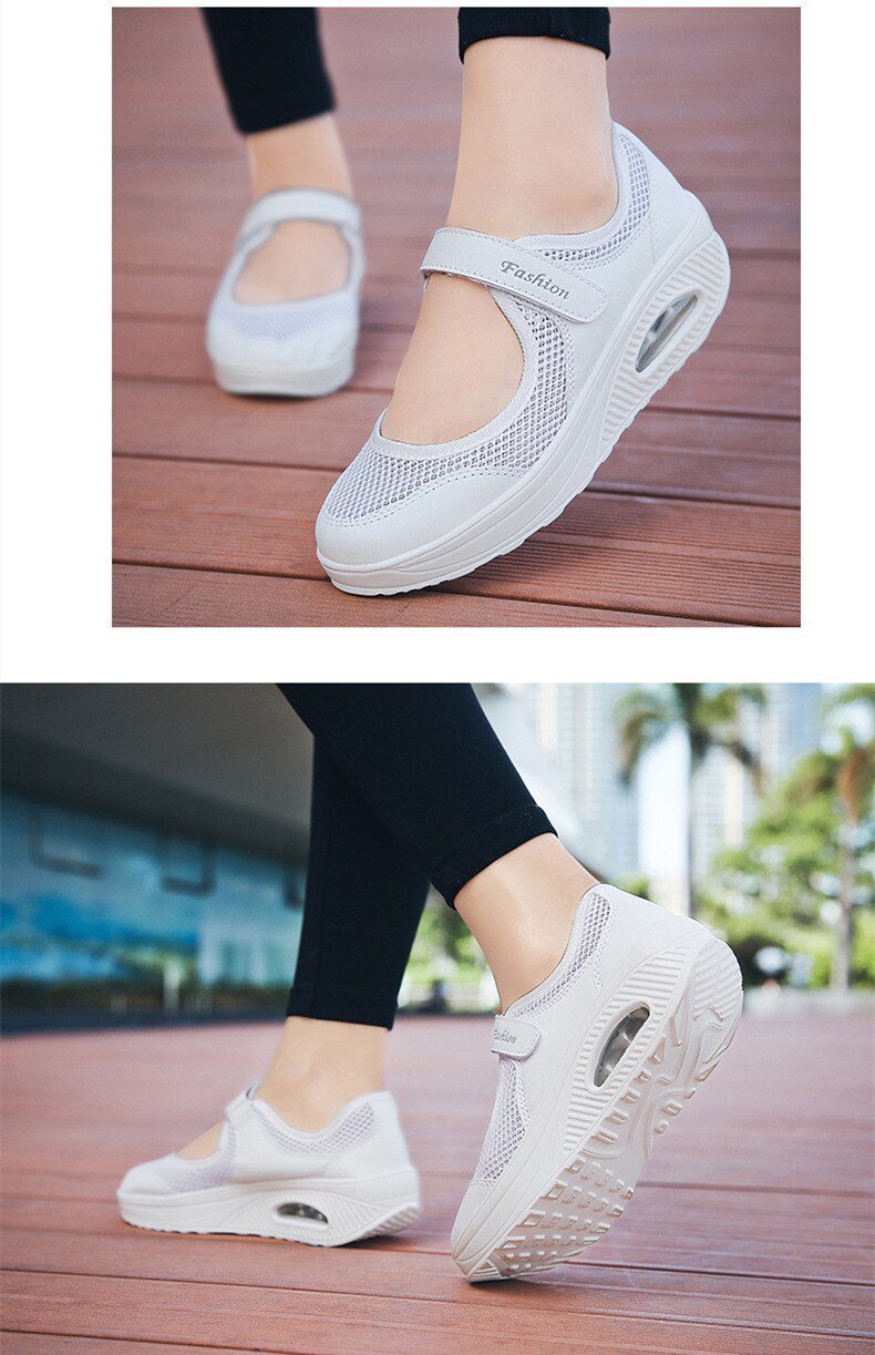 STS 2021 Summer Fashion Women Flat Platform Shoes Woman Breathable Mesh Casual Shoes Moccasin Zapatos Mujer Ladies Boat Shoes