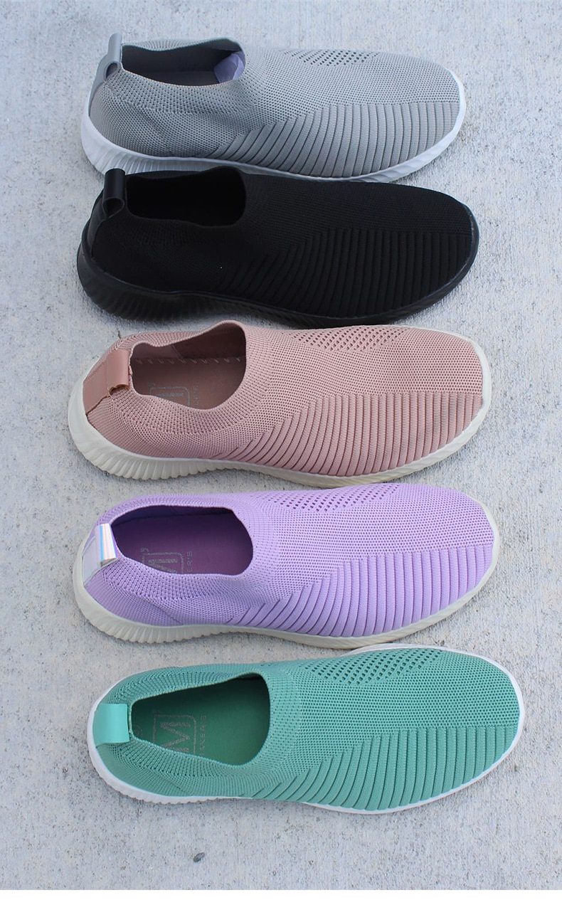 Women Flat Slip on White Shoes Woman Lightweight White Sneakers Summer Autumn Casual Chaussures Femme Basket Flats Shoes