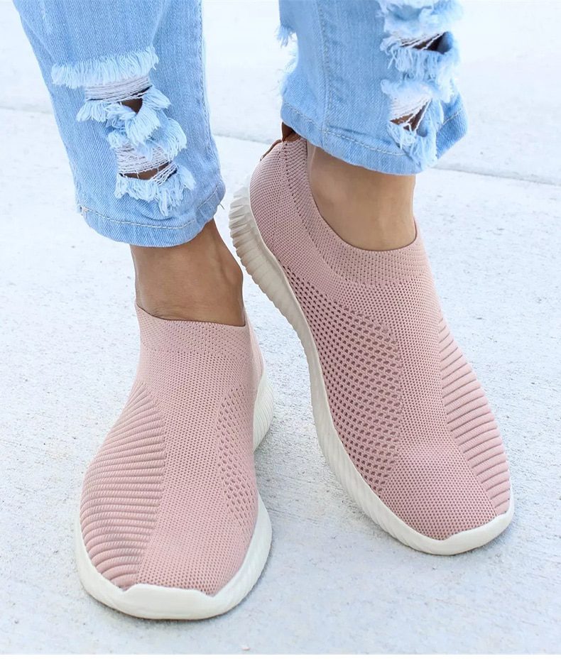 Women Flat Slip on White Shoes Woman Lightweight White Sneakers Summer Autumn Casual Chaussures Femme Basket Flats Shoes