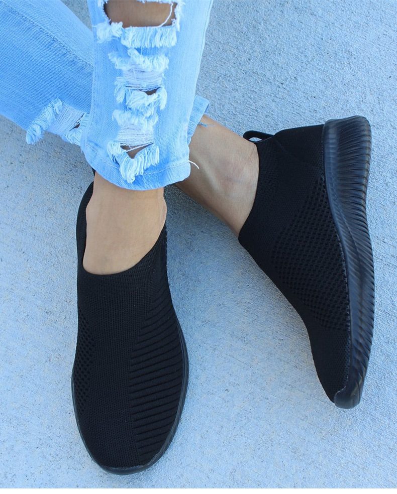 Women Flat Slip on White Shoes Woman Lightweight White Sneakers Summer Autumn Casual Chaussures Femme Basket Flats Shoes