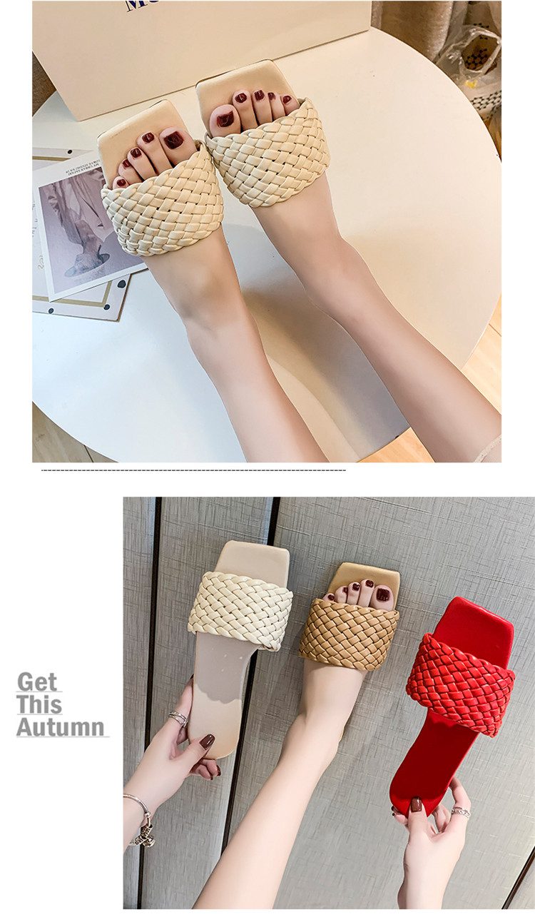 Women Temperament Slippers Braided Design Charm Open-toe Set Foot 2021 Vacation Beach Flat Sandals Casual Flip Flops Women Shoes