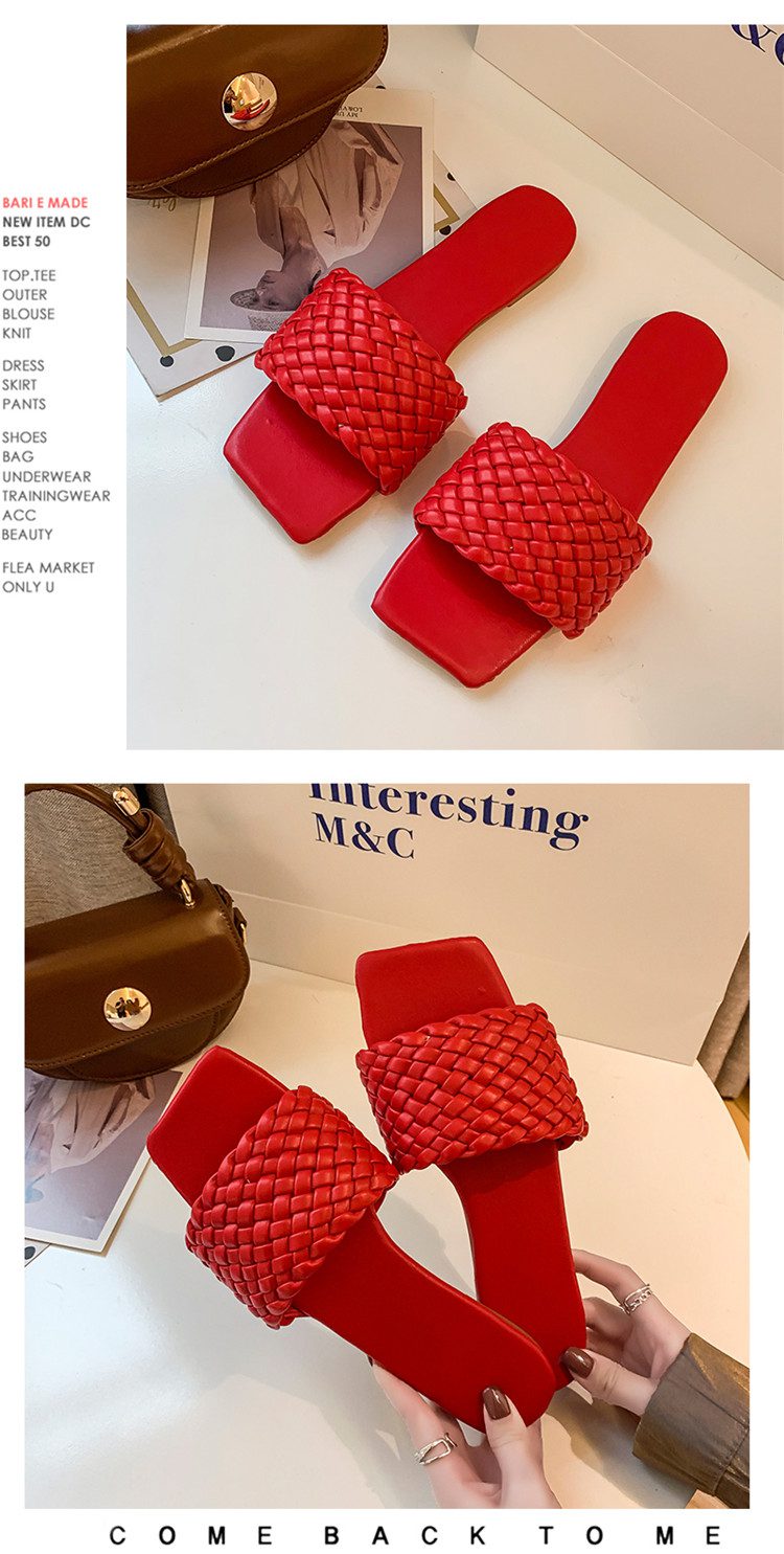 Women Temperament Slippers Braided Design Charm Open-toe Set Foot 2021 Vacation Beach Flat Sandals Casual Flip Flops Women Shoes