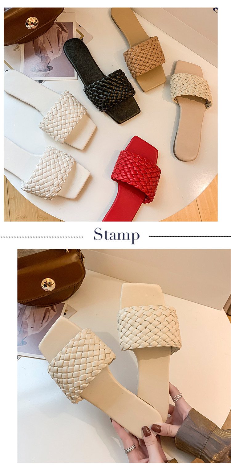 Women Temperament Slippers Braided Design Charm Open-toe Set Foot 2021 Vacation Beach Flat Sandals Casual Flip Flops Women Shoes