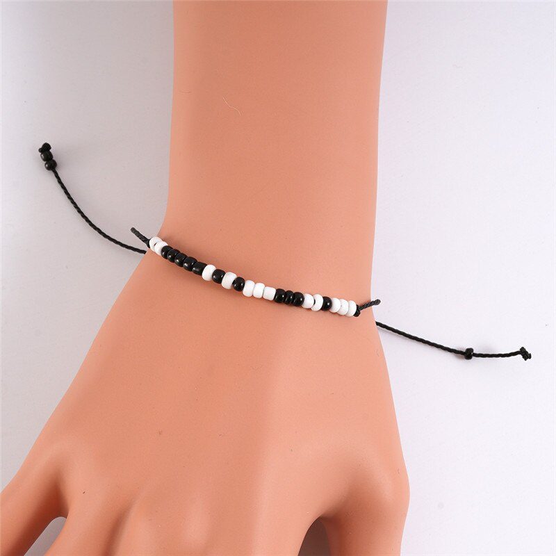 New Charm Bracelet For Friendship Couples 2pcs/set Volcanic stone bracelet Bead Bangles Women Man Lucky Wish Jewelry