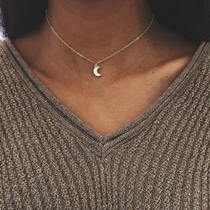 Bohemian Tiny Heart Star Necklace for Women Short Chain Coin Bar Moon Pendant Necklace Gift Choker Necklace Bohemian Tiny Heart Star Necklace for Women Short Chain Coin Bar Moon Pendant Necklace Gift Choker Necklace