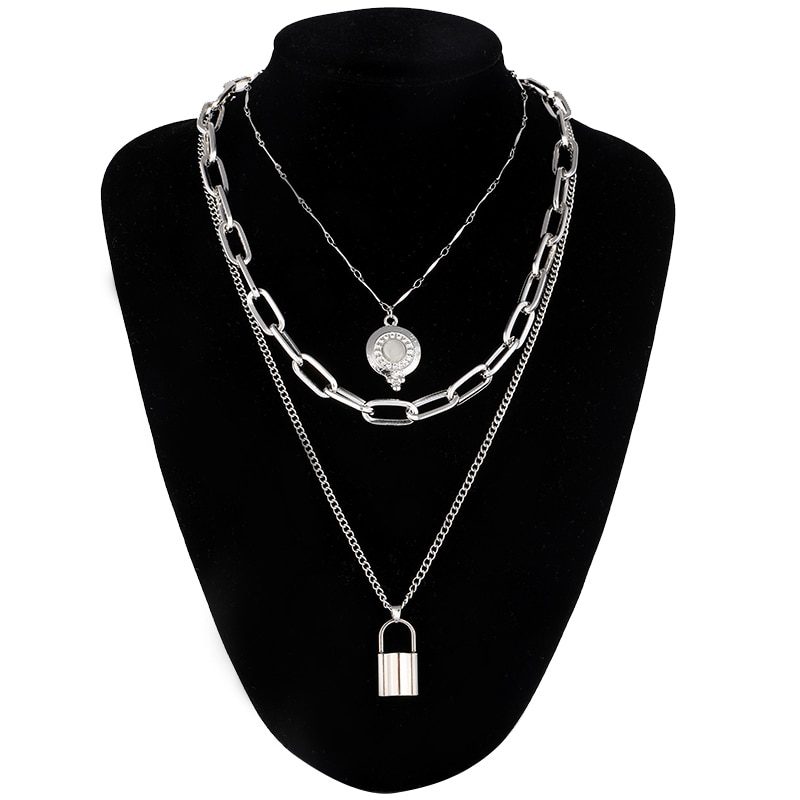 Lock Chain Necklace With A Padlock Pendants For Women Men Punk Jewelry On The Neck 2020 Grunge Aesthetic Egirl Eboy Accessories