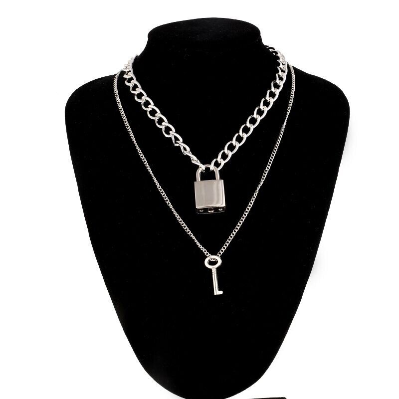 Lock Chain Necklace With A Padlock Pendants For Women Men Punk Jewelry On The Neck 2020 Grunge Aesthetic Egirl Eboy Accessories