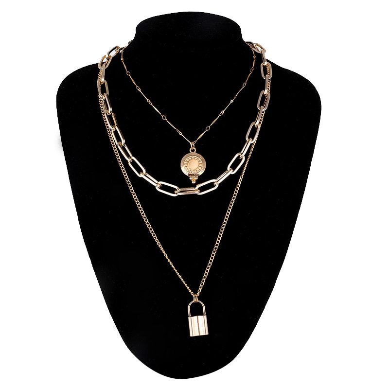 Lock Chain Necklace With A Padlock Pendants For Women Men Punk Jewelry On The Neck 2020 Grunge Aesthetic Egirl Eboy Accessories