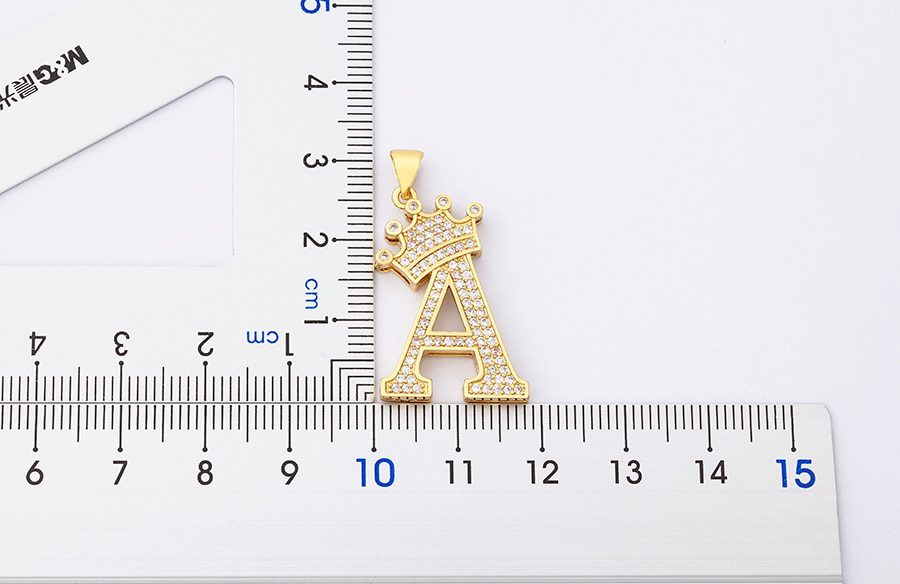 New Luxury Copper Zircon A-Z Crown Alphabet Pendant Chain Necklace Punk Hip-Hop Style Fashion Woman Man Initial Name Jewelry