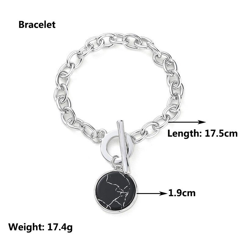 KMVEXO Minimalist Casual Neck Chain Necklaces for Women Round Marble Pendants Hiphop Female Fashion Jewelry Necklace Naszyjnik KMVEXO Minimalist Casual Neck Chain Necklaces for Women Round Marble Pendants Hiphop Female Fashion Jewelry Necklace Naszyjnik