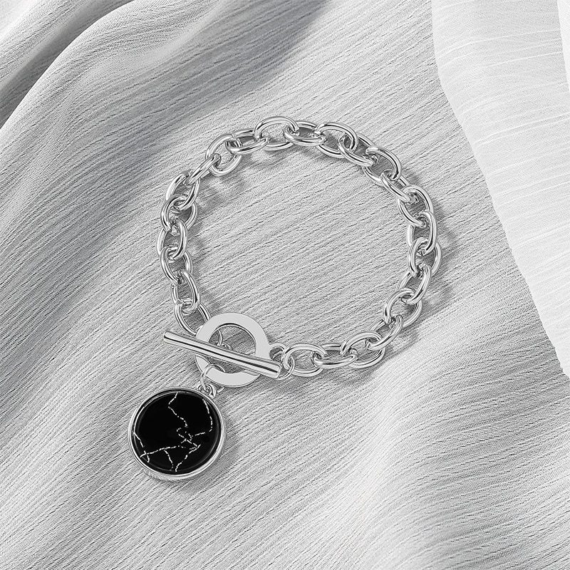 KMVEXO Minimalist Casual Neck Chain Necklaces for Women Round Marble Pendants Hiphop Female Fashion Jewelry Necklace Naszyjnik KMVEXO Minimalist Casual Neck Chain Necklaces for Women Round Marble Pendants Hiphop Female Fashion Jewelry Necklace Naszyjnik