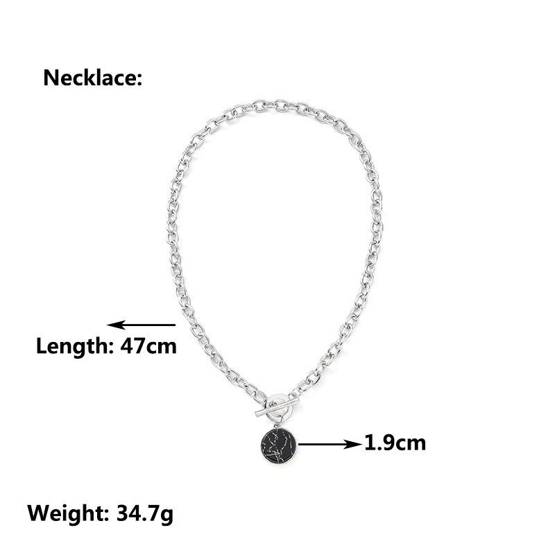 KMVEXO Minimalist Casual Neck Chain Necklaces for Women Round Marble Pendants Hiphop Female Fashion Jewelry Necklace Naszyjnik KMVEXO Minimalist Casual Neck Chain Necklaces for Women Round Marble Pendants Hiphop Female Fashion Jewelry Necklace Naszyjnik