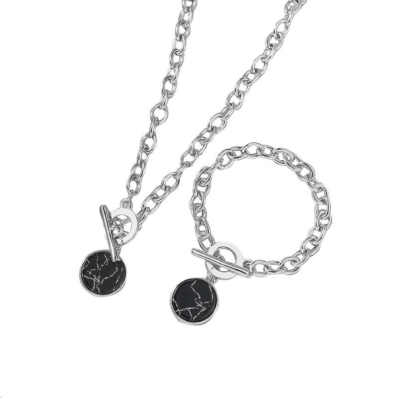 KMVEXO Minimalist Casual Neck Chain Necklaces for Women Round Marble Pendants Hiphop Female Fashion Jewelry Necklace Naszyjnik KMVEXO Minimalist Casual Neck Chain Necklaces for Women Round Marble Pendants Hiphop Female Fashion Jewelry Necklace Naszyjnik