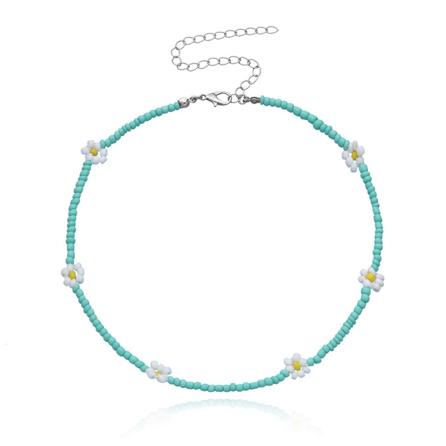2020 New Korea Lovely Daisy Flowers Colorful Beaded Charm Statement Short Choker Necklace for Women Vacation Jewelry 2020 New Korea Lovely Daisy Flowers Colorful Beaded Charm Statement Short Choker Necklace for Women Vacation Jewelry