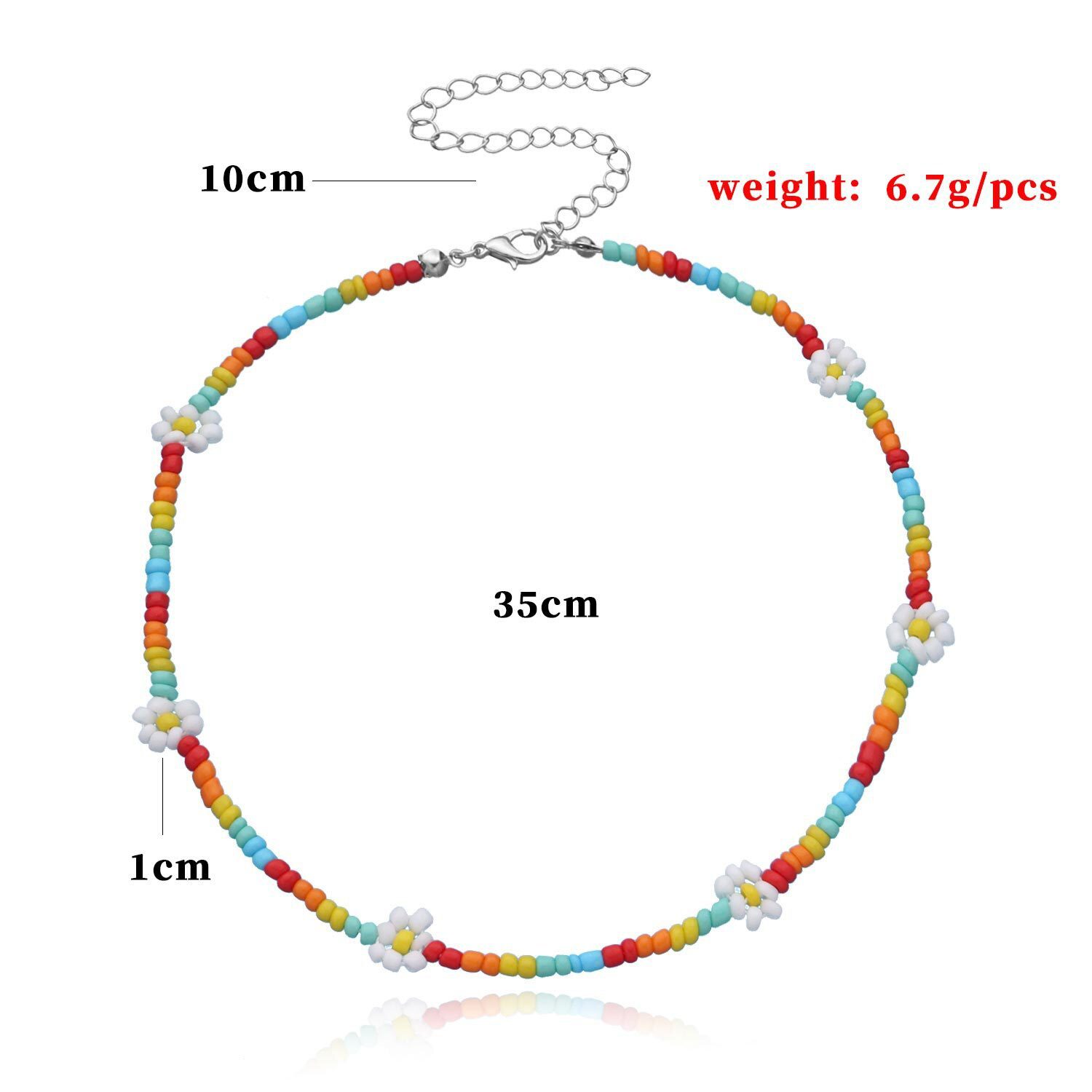 2020 New Korea Lovely Daisy Flowers Colorful Beaded Charm Statement Short Choker Necklace for Women Vacation Jewelry 2020 New Korea Lovely Daisy Flowers Colorful Beaded Charm Statement Short Choker Necklace for Women Vacation Jewelry