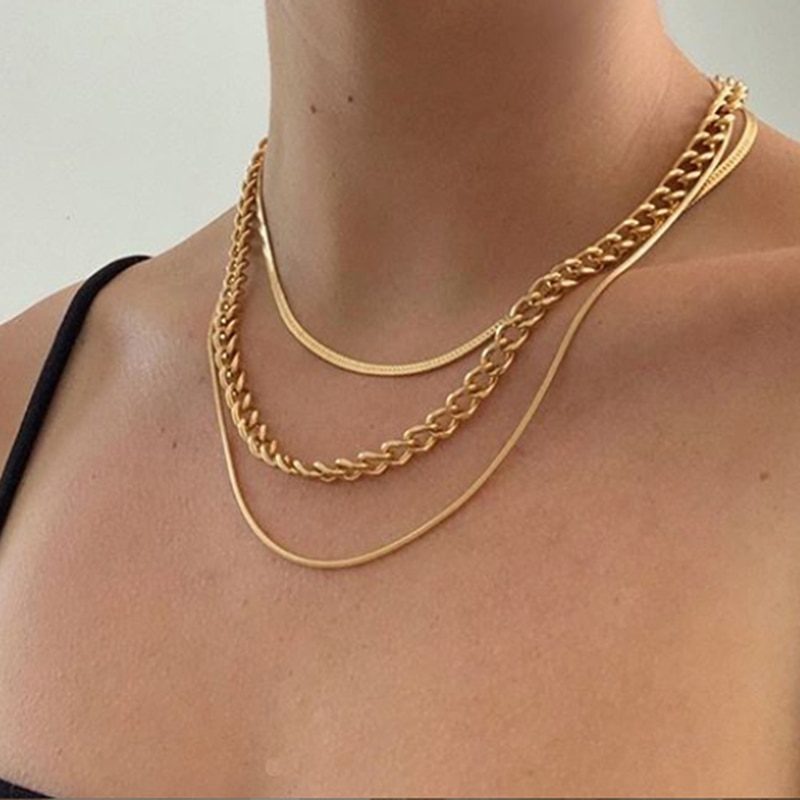17KM Fashion Multi-layered Snake Chain Necklace For Women Vintage Gold Coin Pearl Choker Sweater Necklace Party Jewelry Gift