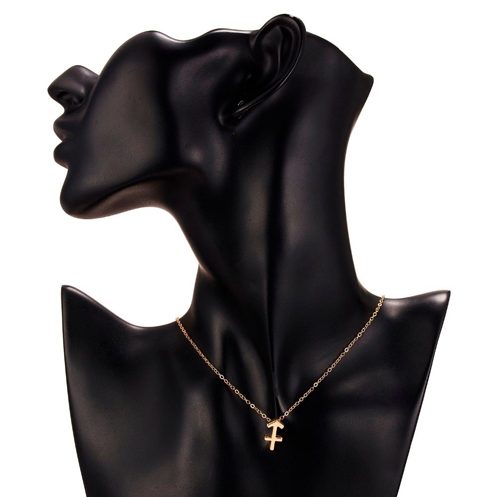 Female Elegant Star Zodiac Sign 12 Constellation Necklaces Pendant Charm Gold Chain Choker Necklaces for Women Jewelry Cardboard