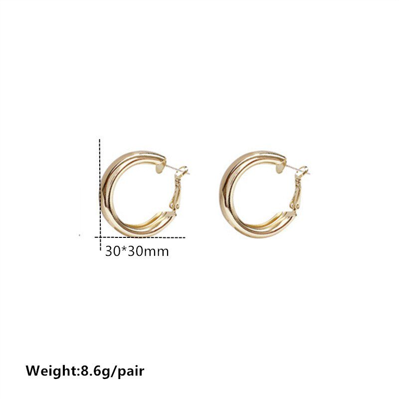 Minimalist Brand Hoop Circle Earring Woman 2020 New Vintage Gold Color korean Scrub Statement Big Earrings Accessories brincos