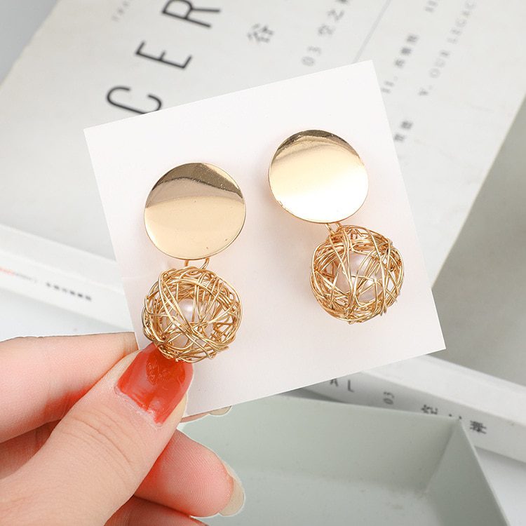 Fashion Statement Earrings 2019 Big Geometric Round Earrings For Women Hanging Dangle Earrings Drop Earing Modern Female Jewelry
